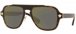 Gafas de Sol - Versace - VE2199 MEDUSA CHARM - 12524T DARK HAVANA // DARK GREY MIRROR GOLD