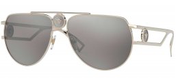 Gafas de Sol - Versace - VE2225 - 12526G PALE GOLD // LIGHT GREY MIRROR SILVER 80