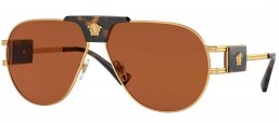 Gafas de Sol - Versace - VE2252 - 147073  GOLD // DARK BROWN