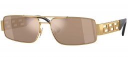 Gafas de Sol - Versace - VE2257 - 10025A  GOLD // LIGHT BROWN MIRROR GOLD