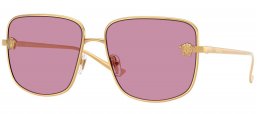 Gafas de Sol - Versace - VE2282 - 1002AK  GOLD // DARK VIOLET MIRROR INSIDE SILVER