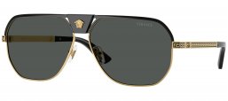 Gafas de Sol - Versace - VE2294 - 100287  BLACK GOLD // DARK GREY