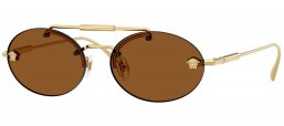 Gafas de Sol - Versace - VE2295 - 100273  GOLD // DARK BROWN