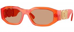 Gafas de Sol - Versace - VE4361 - 552763  TRANSPARENT PAPAYA // LIGHT BROWN