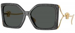 Gafas de Sol - Versace - VE4502U - 550787  BLACK STRASS CRYSTAL // DARK GREY