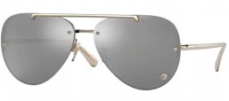 Lunettes de soleil - Versace - VE2231 - 12526G PALE GOLD // LIGHT GREY MIRROR SILVER