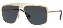 Sunglasses - Versace - VE2242 - 100287 GOLD // DARK GREY