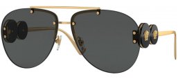 Sunglasses - Versace - VE2250 - 100287 GOLD // DARK GREY