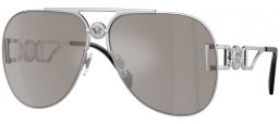 Sunglasses - Versace - VE2255 - 10006G  SILVER // LIGHT GREY SILVER MIRROR