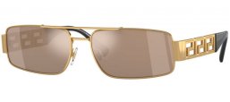 Sunglasses - Versace - VE2257 - 10025A  GOLD // LIGHT BROWN MIRROR GOLD