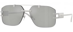 Lunettes de soleil - Versace - VE2275 - 10008V  SILVER // TRANSPARENT SILVER MIRROR 80