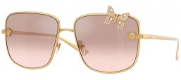 Sunglasses - Versace - VE2282 - 10028Z  GOLD // LIGHT BROWN GRADIENT MIRROR SILVER