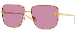 Sunglasses - Versace - VE2282 - 1002AK  GOLD // DARK VIOLET MIRROR INSIDE SILVER