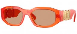 Gafas de Sol - Versace - VE4361 - 552763  TRANSPARENT PAPAYA // LIGHT BROWN