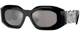Sunglasses - Versace - VE4425U - 54226G  BLACK // LIGHT GREY MIRROR SILVER 80