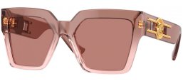 Lunettes de soleil - Versace - VE4458 - 543573 TRANSPARENT PINK // LIGHT BROWN