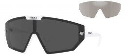 Lunettes de soleil - Versace - VE4461 - 314/87 WHITE // DARK GREY+MIRROR SILVER