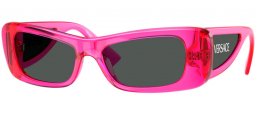 Lunettes de soleil - Versace - VE4481 - 543487  TRANSPARENT FUCHSIA FLUORESCENT // DARK GREY