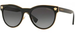 Sunglasses - Versace - VE2198 MEDUSA CHARM - 1002T3 BLACK // GREY GRADIENT POLARIZED