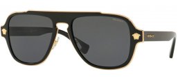 Sunglasses - Versace - VE2199 MEDUSA CHARM - 100281 BLACK // GREY POLARIZED