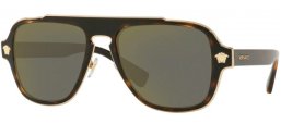 Sunglasses - Versace - VE2199 MEDUSA CHARM - 12524T DARK HAVANA // DARK GREY MIRROR GOLD