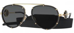 Sunglasses - Versace - VE2232 - 143887 BLACK // DARK GREY