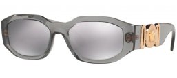 Sunglasses - Versace - VE4361 - 311/6G TRANSPARENT GREY // LIGHT GREY MIRROR SILVER 80