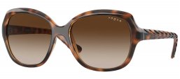 Gafas de Sol - Vogue eyewear - VO2871S - 150813 STRIPED DARK HAVANA // BROWN GRADIENT