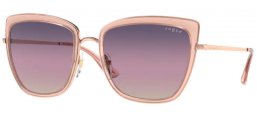 Sunglasses - Vogue eyewear - VO4223S - 5152U6 ROSE GOLD PINK TRANSPARENT // VIOLET GRADIENT LIGHT BROWN BLUE