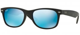 Sunglasses - Ray-Ban® - Ray-Ban® RB2132 NEW WAYFARER - 622/17 RUBBER BLACK // GREY MIRROR BLUE