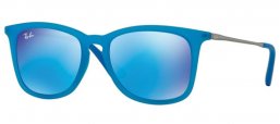 Lunettes Junior - Ray-Ban® Junior Collection - RJ9063S - 701155 AZURE FLUO TRANSPARENT RUBBER // LIGHT GREEN MIRROR BLUE