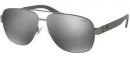 Gafas de Sol - POLO Ralph Lauren - PH3110 - 91576G SEMISHINY DARK GUNMETAL // MIRROR SILVER