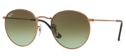 Lunettes de soleil - Ray-Ban® - Ray-Ban® RB3447 ROUND METAL - 9002A6 SHINY MEDIUM BRONZE // GREEN GRADIENT BROWN
