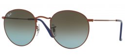 Sunglasses - Ray-Ban® - Ray-Ban® RB3447 ROUND METAL - 900396 SHINY DARK BRONZE // BLUE GRADIENT BROWN