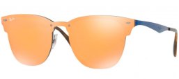 Lunettes de soleil - Ray-Ban® - Ray-Ban® RB3576N BLAZE CLUBMASTER - 90377J BLUE // DARK ORANGE MIRROR GOLD