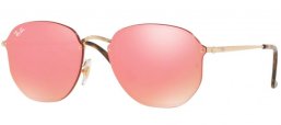Sunglasses - Ray-Ban® - Ray-Ban® RB3579N BLAZE HEXAGONAL - 001/E4 GOLD // PINK MIRROR PINK