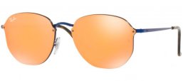 Sunglasses - Ray-Ban® - Ray-Ban® RB3579N BLAZE HEXAGONAL - 90387J BLUE // DARK ORANGE MIRROR GOLD