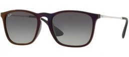 Lunettes de soleil - Ray-Ban® - Ray-Ban® RB4187 CHRIS - 631611 BLACK SP RED // GREY GRADIENT DARK GREY