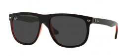 Lunettes de soleil - Ray-Ban® - Ray-Ban® RB4147 BOYFRIEND - 617187 TOP MATTE BLACK ON RED TRANSPARENT // DARK GREY