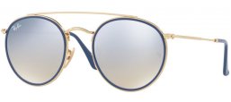 Lunettes de soleil - Ray-Ban® - Ray-Ban® RB3647N ROUND DOUBLE BRIDGE - 001/9U GOLD // GRADIENT BROWN MIRROR SILVER