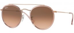 Lunettes de soleil - Ray-Ban® - Ray-Ban® RB3647N ROUND DOUBLE BRIDGE - 9069A5 PINK // PINK GRADIENT BROWN