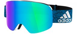 Masque de ski - Masques Adidas - AD80 BACKLAND - 6051 SHINY WHITE // BLUE MIRROR (ANTIFOG)