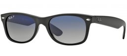 Lunettes de soleil - Ray-Ban® - Ray-Ban® RB2132 NEW WAYFARER - 601S78 MATTE BLACK // GREY BLUE GRADIENT MIRROR POLARIZED