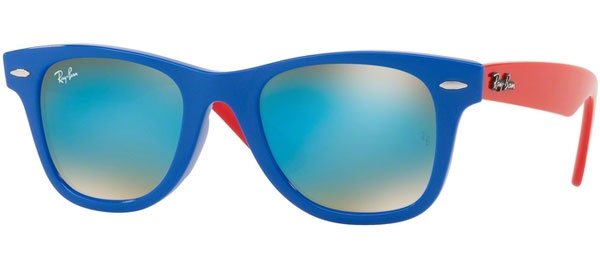 Gafas Junior RayBan® Junior Collection JUNIOR WAYFARER 7039B7 BLUE // BROWN GRADIENT MIRROR BLUE